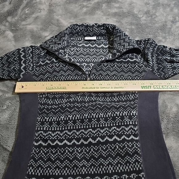 Columbia Quarter Zip Pullover Black Gray Fleece Size XS - Picture 6 of 7